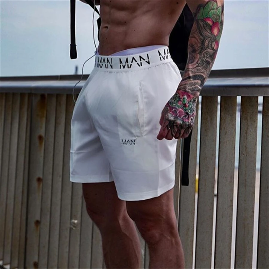 

New Men Gyms Fitness Loose Shorts Bodybuilding Joggers Summer Thin Quick-dry Cool Short Pants Male Casual Beach Brand Sweatpants