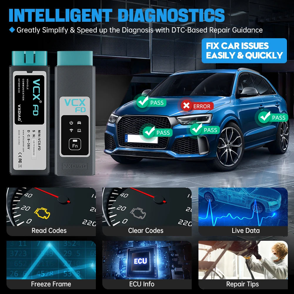 VXDIAG FD для Ford/Mazda 2-в-1 автомобильный диагностический инструмент поддержка всех