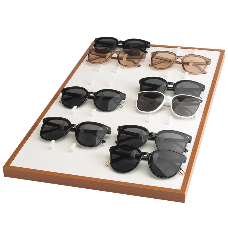 Wooden Pen Storage Box Earring Necklace Sunglasses Organizer Display Tray Glasses Display Stand Rack Holder Jewelry Organizer