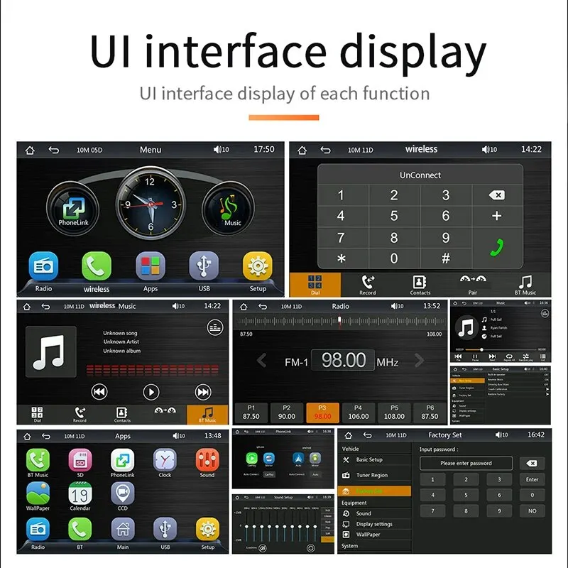 Портативный беспроводной 7-дюймовый автомобильный MP5-плеер со стандартным