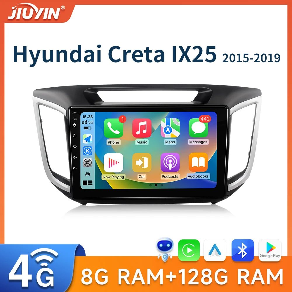 

JIUYIN автомобильный радиоприемник для Hyundai Creta IX25 2015 - 2020 AI Voice Carplay мультимедийный Android стерео плеер навигация GPS Android