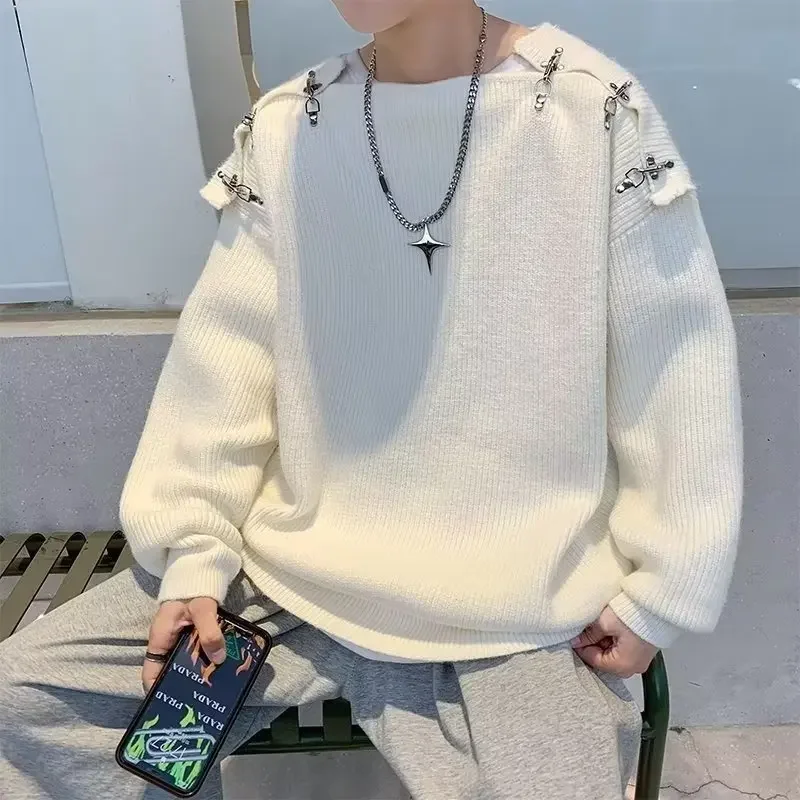 Новое поступление осень/зима металлический Асимметричный вязаный свитер