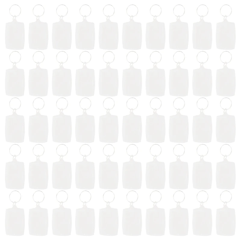 

SEWS-50Pcs прозрачная пустая Вставка Фото рамка брелок раздельный брелок