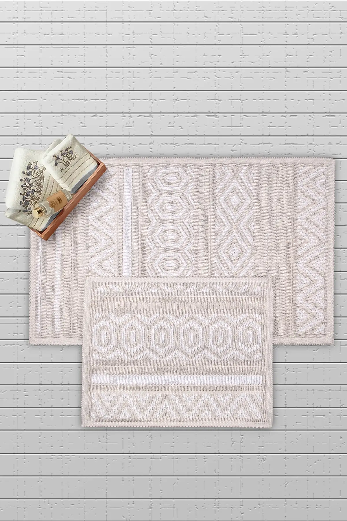 

Набор хлопковых 2-х ковриков для ванной (60x100)+(50x60)