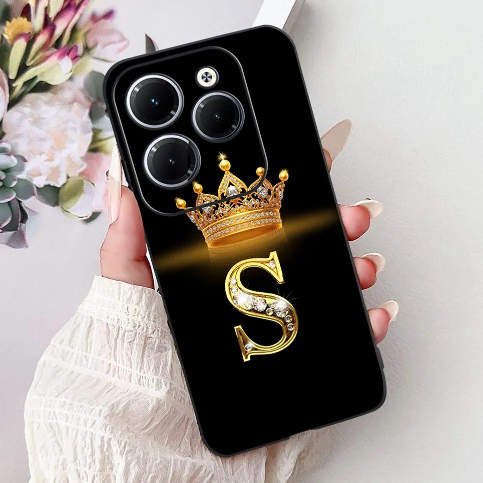 Для Infinix Smart 8 smart Роскошный чехол с изображением короны и буквами мягкие