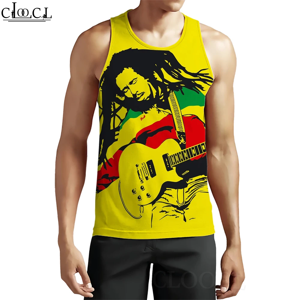

CLOOCL Men Tank Tops BoB Marley 3D All Over Printed Vest Streetwear Casual Fitness Sleeveless Fashion Summer Teens Cozy Tops