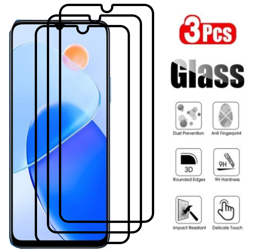 

3PCS Full Cover Protective Glass For Honor 50 Lite SE X7 X8 X9 Play 5 X20 X30 X30i 5T Youth 20 30 Plus 6T Pro 4G 5G Glass Film