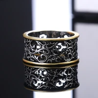 new luxury vintage carved vine pattern band ring punk hallow out finger s for women metallic style party delicate jewelry t4c324