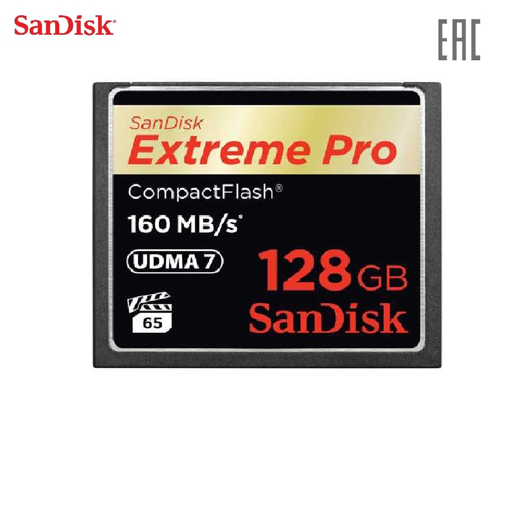 Карта памяти SanDisk Extreme Pro CF SDCFXPS-128G-X46 160MB/s 128 GB VPG 65 UDMA 7 | Компьютеры и офис