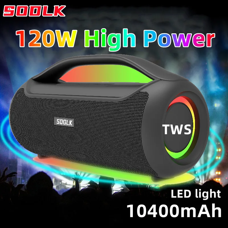 120W power audiophile subwoofer portable Bluetooth speaker square dance boom box stereo surround TWS Home theater sound system |