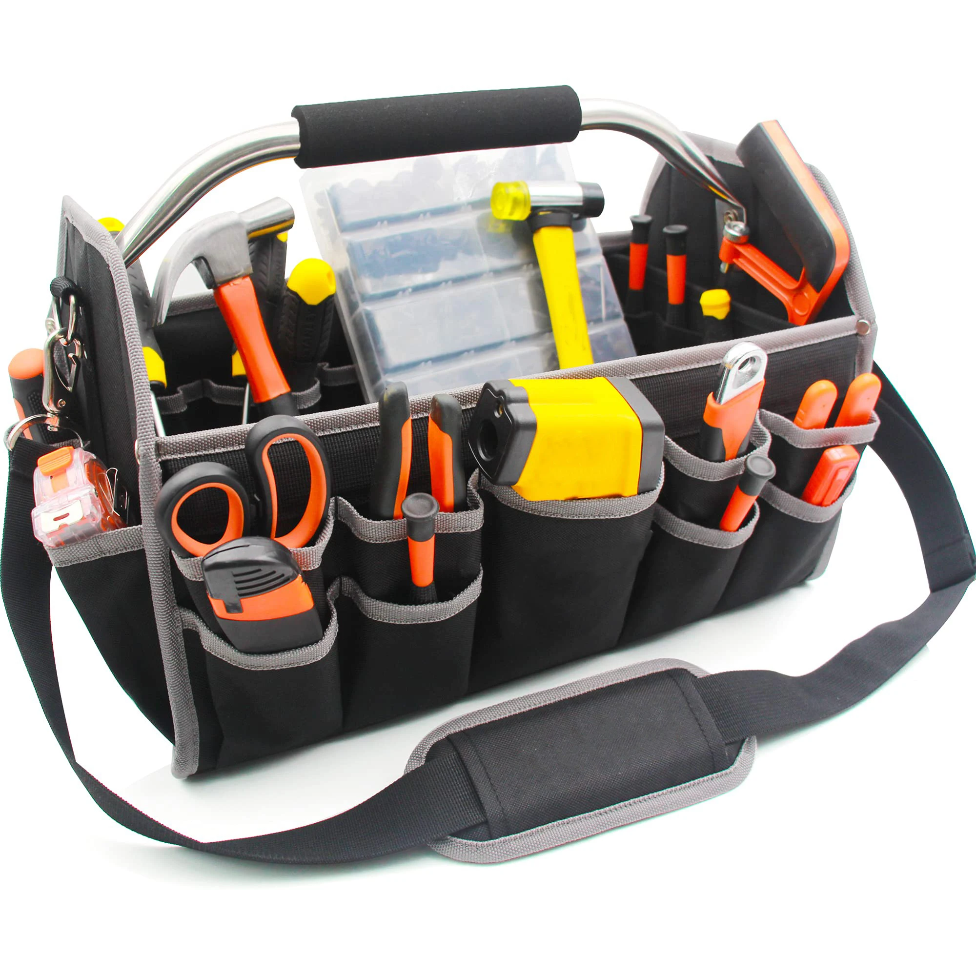 16in Tool Bag, Electrician Bag Open Top Tool Bags Many Pockets Can Hold Many Tools Waterproof Anti-Fall Storage Bag
