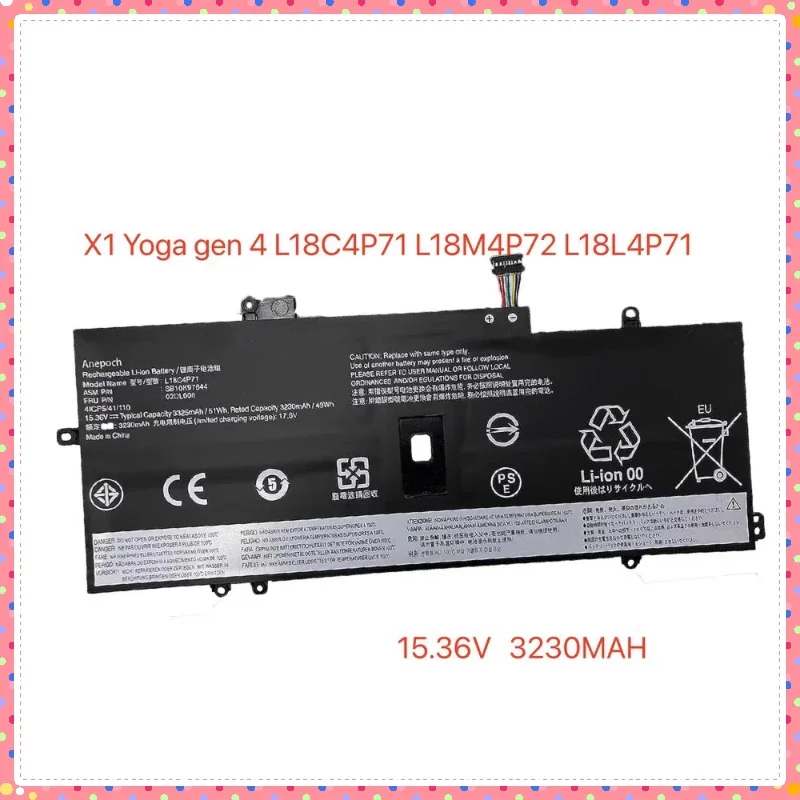 3230 мАч 15 36 В 51 Втч L18M4P72 Аккумулятор для ноутбука Lenovo ThinkPad X1 Carbon 2019 2020 L18C4P71 Запчасти
