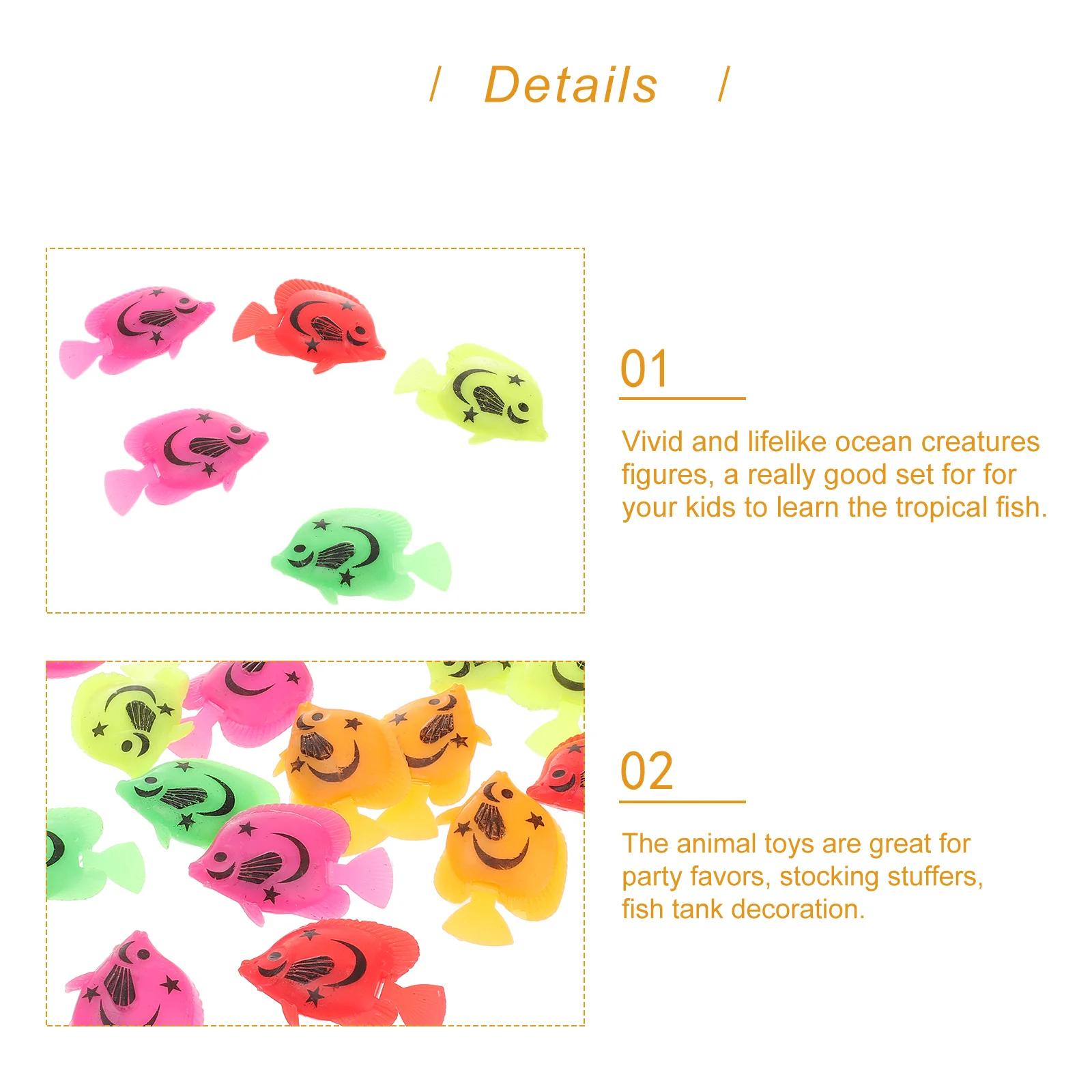 24 шт. имитация пластиковой рыбы миниатюрная модель тропической фигурка игрушки