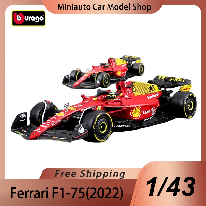 В наличии Bburgao F1 1:43 Ferrari F1-75(2022) 7-я Юбилейная серия миниатюрная литая модель из
