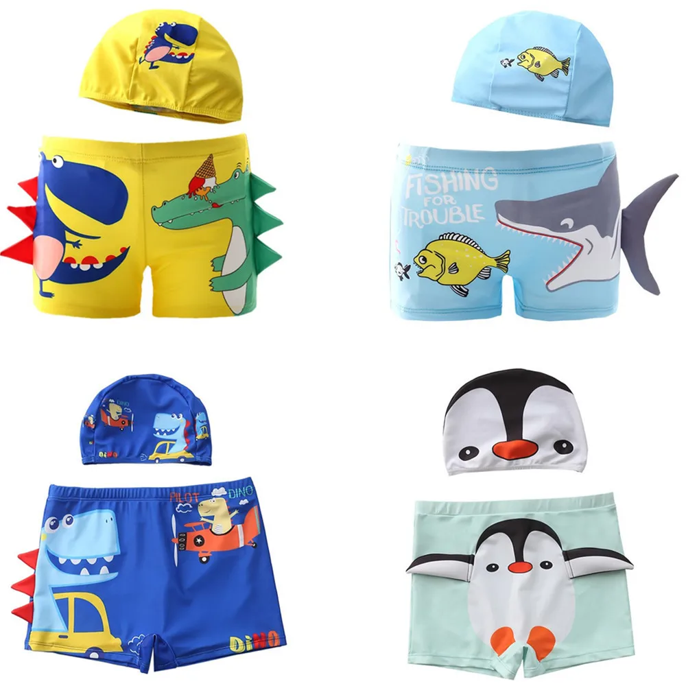 

Mosengkw New Children'S Swimming Trunks Printed Dinosaur Crocodile Swimming Boy Baby Cartoon Boxer Boy Swimming Trunks