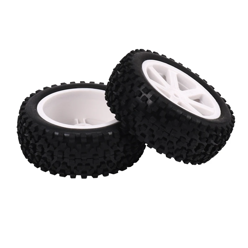 

8Pcs 1/10 RC Truck Rubber Tire Wheel Tyre Alloy Wheel Rims Replacement Tire For ZD Racing Buggy Crawler White