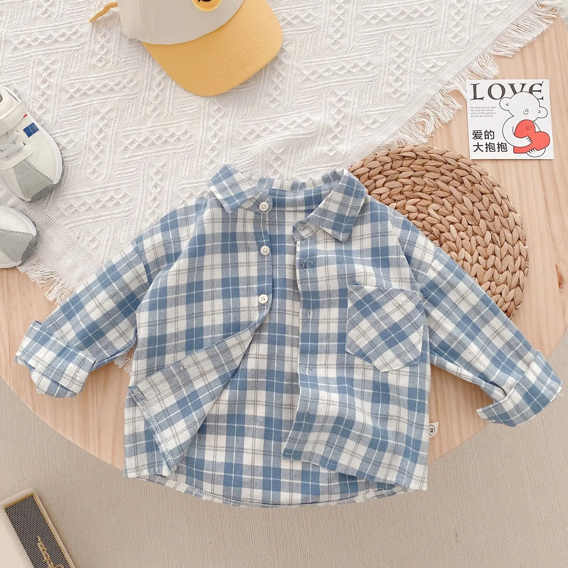 

Infant Boys Fashion Plaid Shirt Spring Autumn New Kids Baby Boys Long-sleeved Shirt Toddler Baby Cotton Casual Plaid Shirts