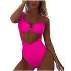 Женский купальник с бюстгальтером-трубочкой, однотонный цельный купальный костюм с высокой талией, тренировочные купальники, женский купальный костюм s