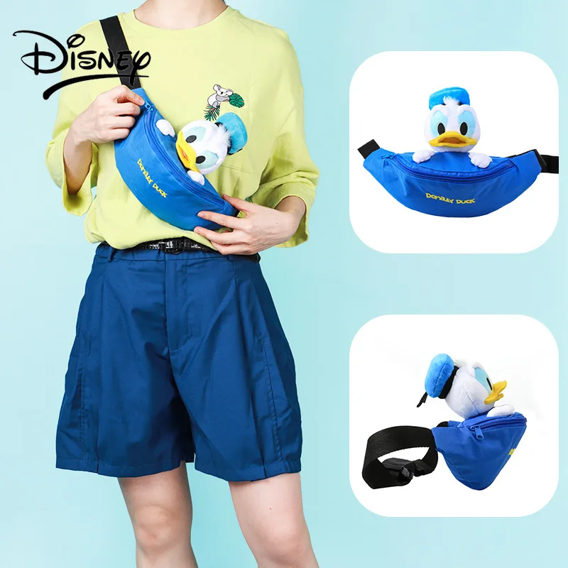 Disney's New Donald Duck Waist Bag Students' Versatile Fashion Chest Bag Men's and Women's Bag Single Shoulder Bag Messenger Bag