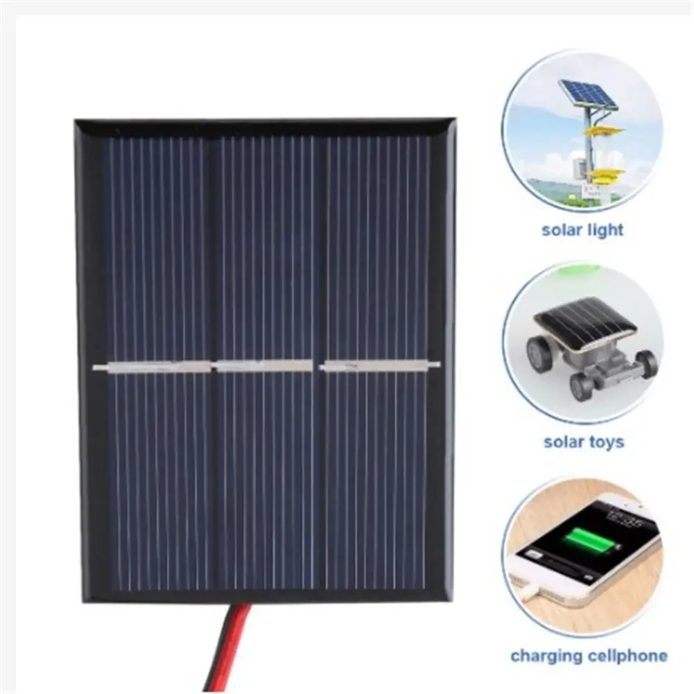 0.65w 1.5v Mini Solar Panel With Cable High Conversion Rate Diy Power Module Battery Charger 60 X 80 X 3mm