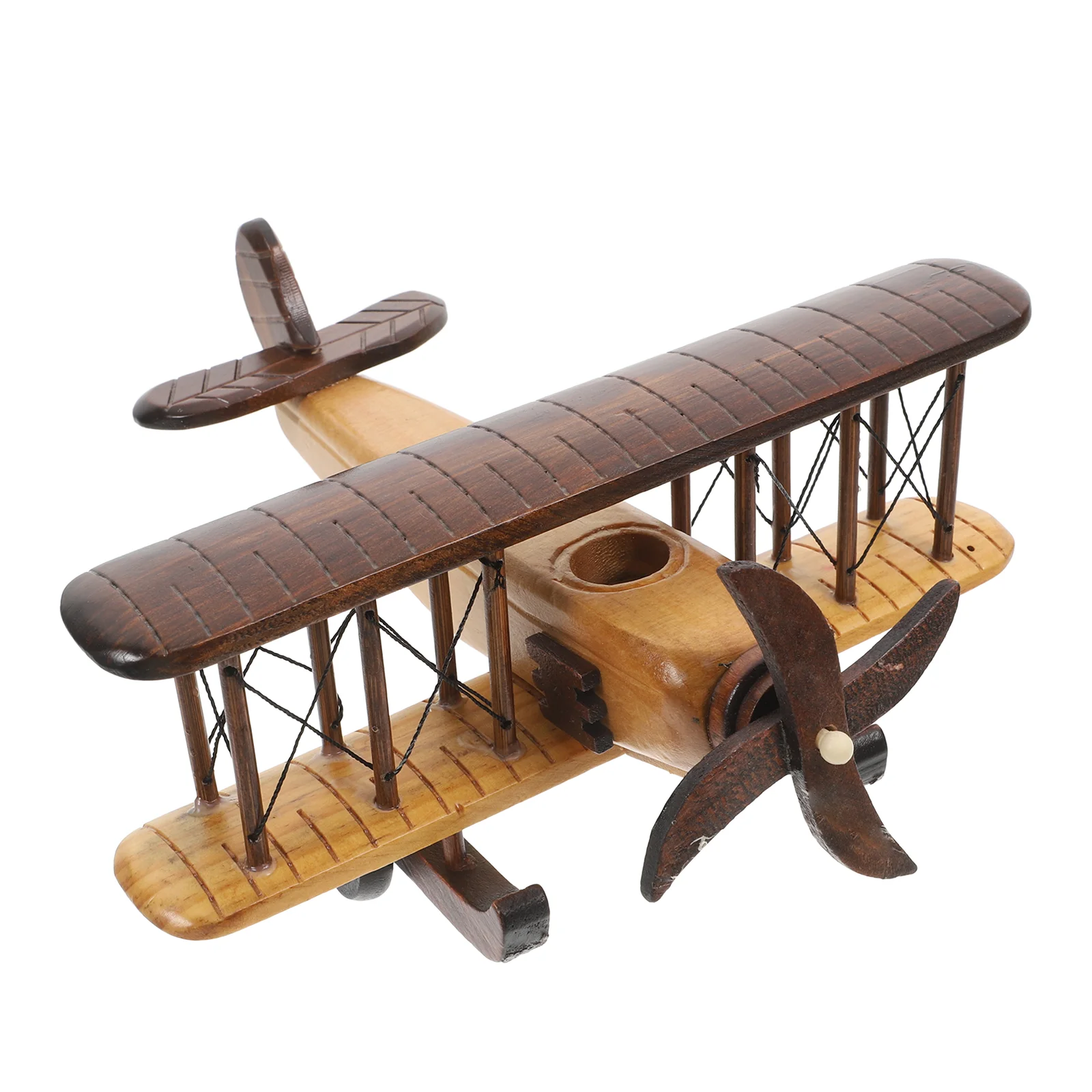 Ретро деревянный самолет модель самолета древесина игрушка украсить