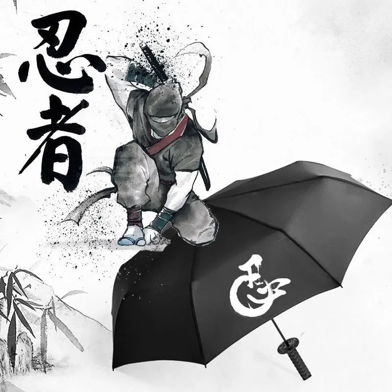 

3 Folding Windproof katana umbrella Sun Rainny Dagger Samurai Sword Ninja-like Ribs Umbrella Waterproof Gifts for men Paraguas