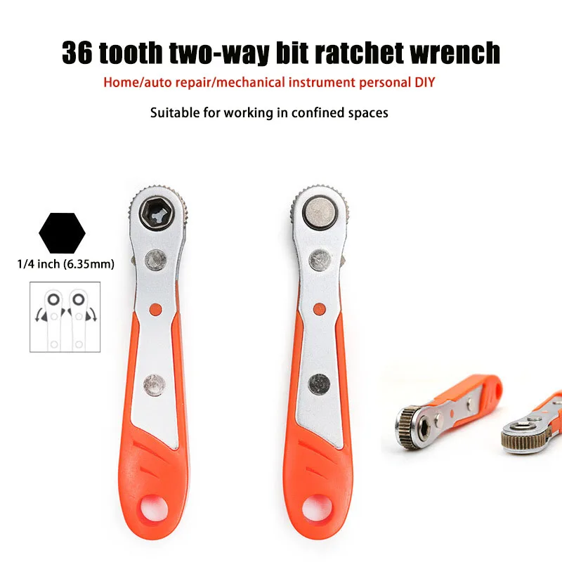 

Шестигранный гаечный ключ, мини-инструмент с храповым механизмом, 1/4 дюйма, бытовой ручной, для ремонта автомобиля