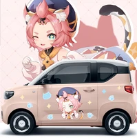 genshin car sticker game genshin impact anime stickers 2022 dioma hu ta keqing car door body decoration sticker decorate gifts