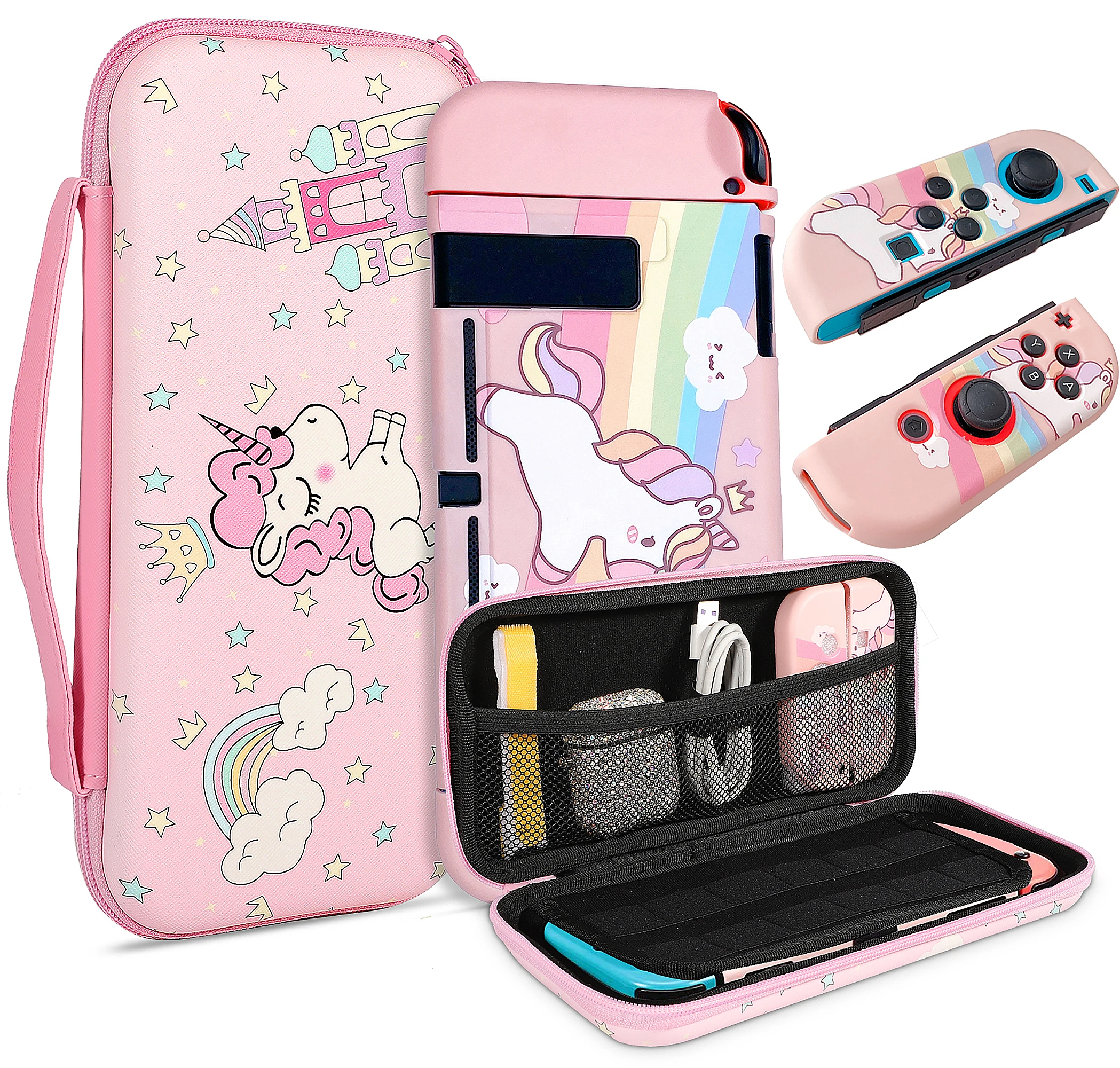 

Switch Nintendo Accessories kit Unicorn Mermaid Galaxy switch case Travel Protable Bag Carrying Pouch Gaming Accessories