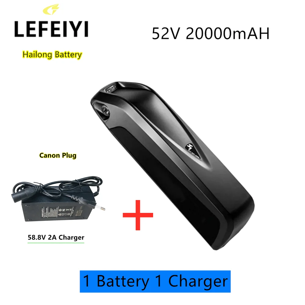 

Original 52V 20AH Hailong Ebike Battery 30A BMS for 350W 500W 750W 1000W Motor