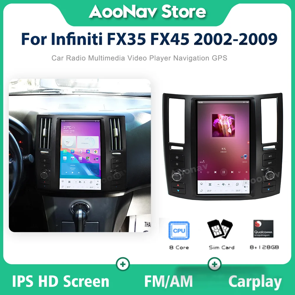 

A11 Qualcomm Car Stereo For Infiniti FX35 FX45 2002-2009 GPS Multimedia GPS Navigation Carplay Qualcomm Tesla Carplay Head Unit