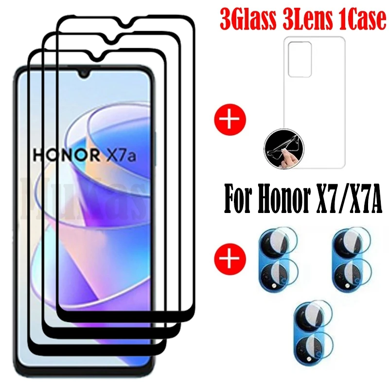 

Закаленное стекло с полной проклейкой для Honor X7A, Защитное стекло для Honor X7a, пленка для камеры для Huawei Honor X7, чехол