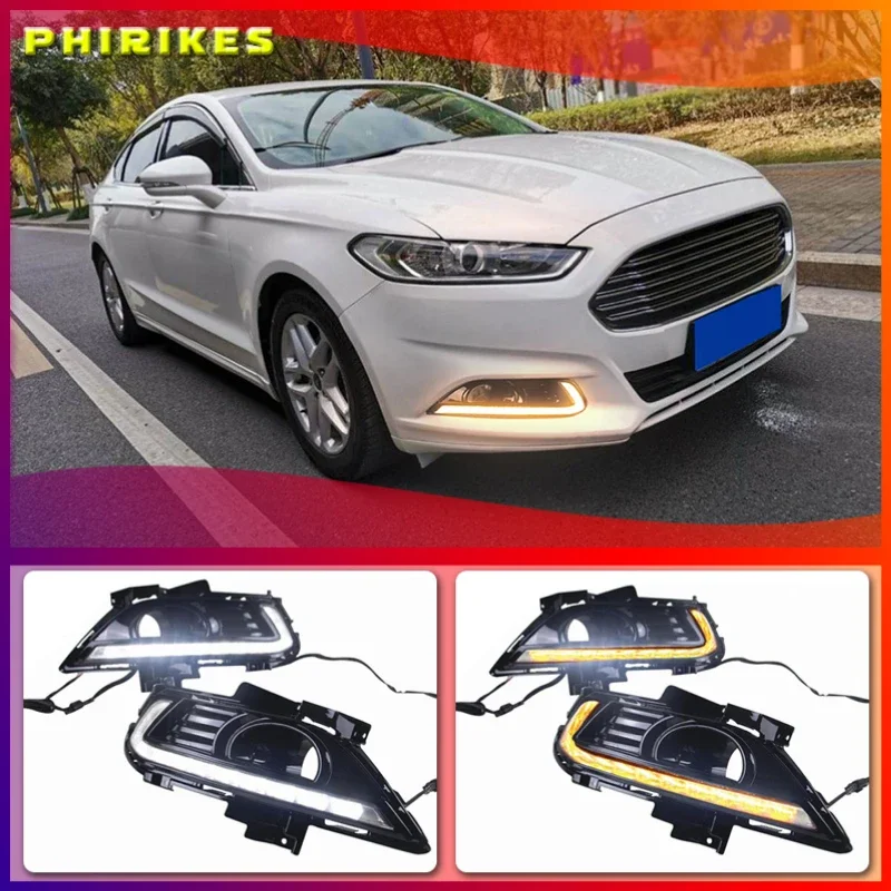 2 шт. дневные ходовые огни для Ford Mondeo Fusion 2013 2014 2015 2016 автомобильные DRL 12 В