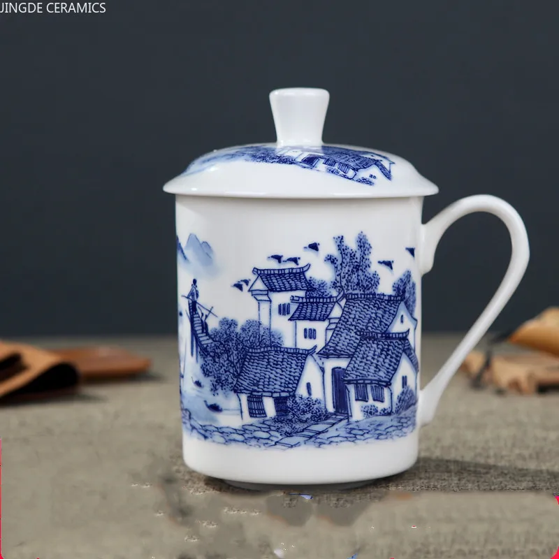 500 мл кружка для чая ручной работы Dragon Jingdezhen из костяного фарфора с крышкой керамический чайный инфузор чашка офисная | Отзывы и видеообзор