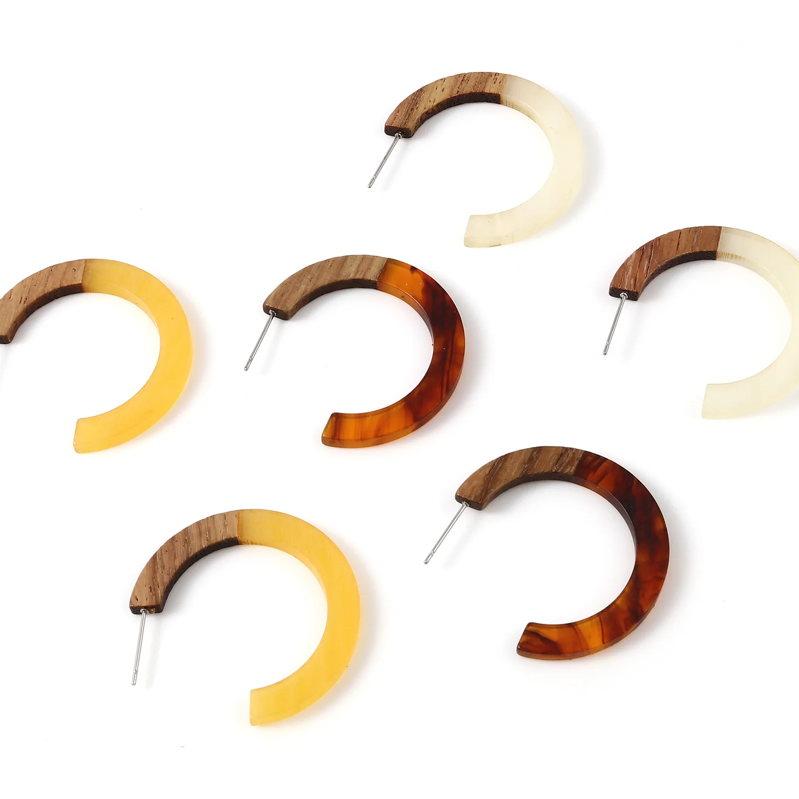 1 пара милые деревянные серьги в форме Луны геометрические эффектные винтажные