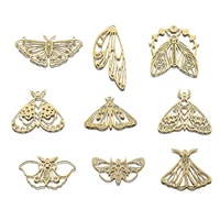 4pcslot raw brass celestial moon moth butterfly charms pendant for diy earrings necklace jewelry making findings supplies