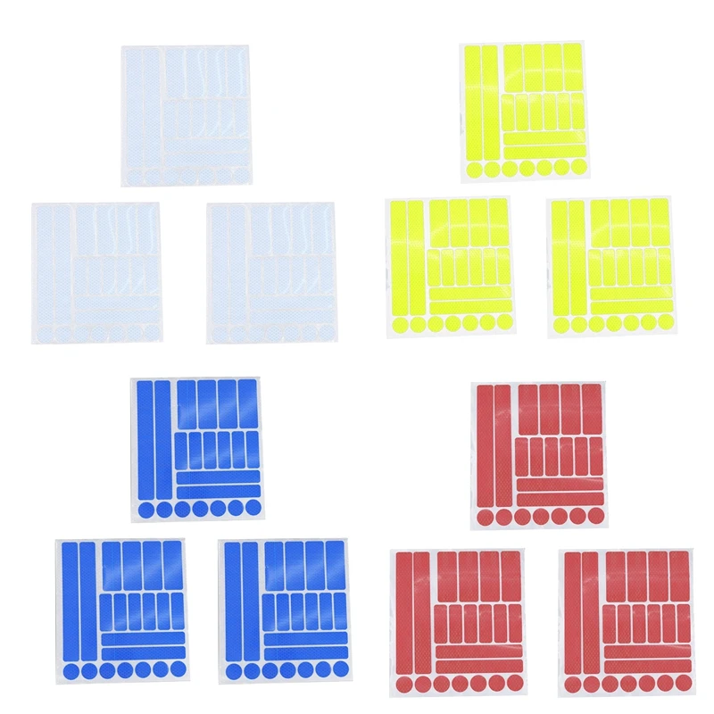 

3Set Bike Reflective Stickers Cycling Warning Reflector 21Pcs Film Decal Tape Bicycle Sticker Bike Accessories