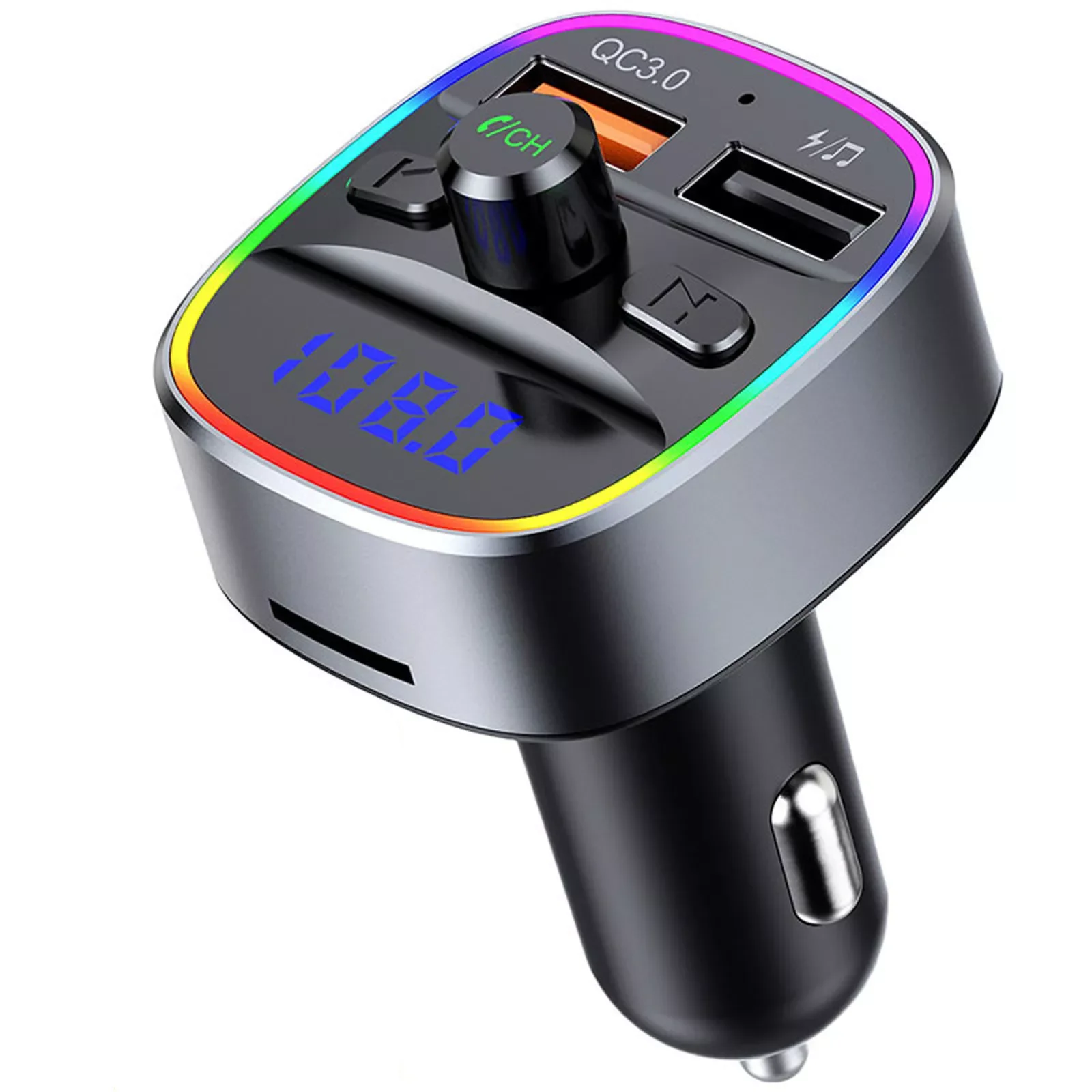 

Bluetooth Fm Transmitter For Car, Bluetooth Car Adapter Mp3 Player Fm Transmitter Receiver Hands Free Calling Dual Usb Ports