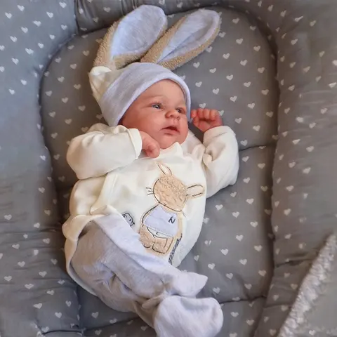 NPK 19-дюймовая уже окрашенная готовая кукла для новорожденного Elijah Awake Reborn Baby Size 3D кожа с видимыми венами Коллекционная художественная кукла