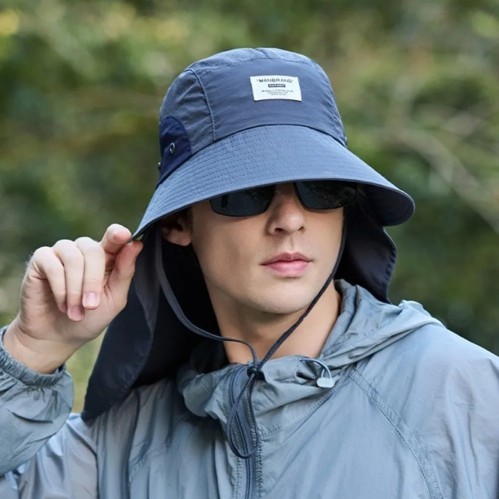 Новая дышащая пляжная кепка с защитой от УФ-лучей шаль для защиты шеи рыбацкая