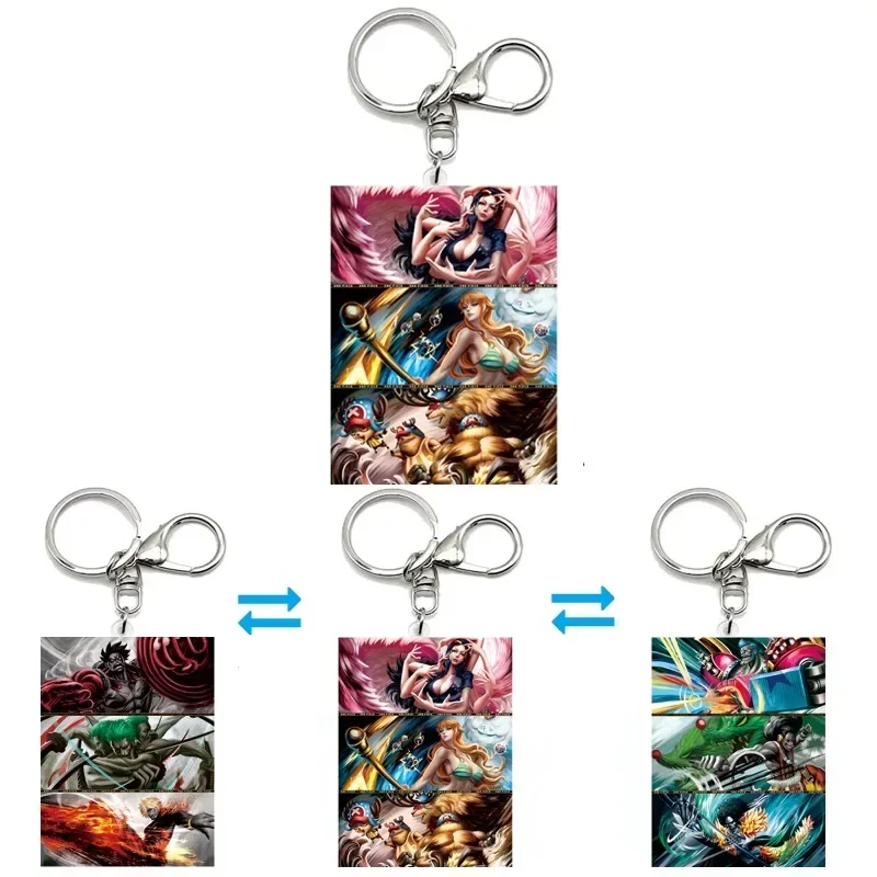 

ONE PIECE [Straw Hat Pirate ] Anime Acrylic Motion Key Chains Car Keyring Bag Pendant Peripheral Gift Creative Ornaments