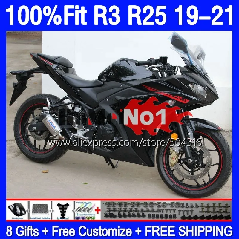 

Инъекция для YAMAHA R 3 25 YZF-R3 YZFR25 YZFR3 19 20 21 22 168MC.190 YZF-R25 YZF R3 R25 2019 2020 2021 2022 обтекатель глянцевый черный