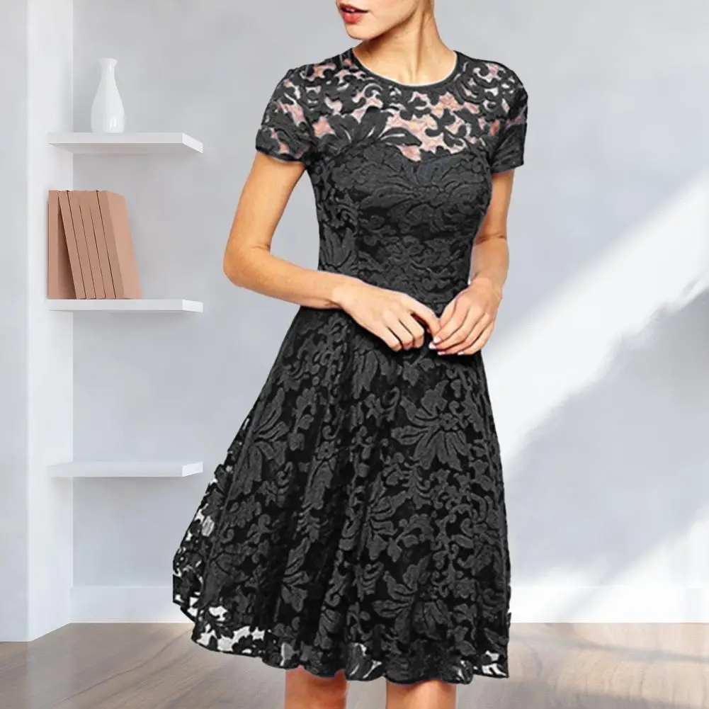 

Elegant Prom Dress Slim Fit Women Summer Dress Short Sleeves Plus Size Summer Mini Dress Dress-up
