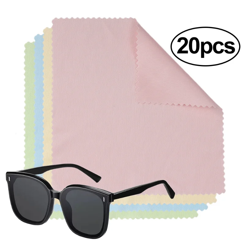 

20pcs Glasses Cleaner Cloth Reusable Microfiber Glasses Cleaning Fabric Cloth for Sunglasses Camera Phone Lens Wipes Cloth
