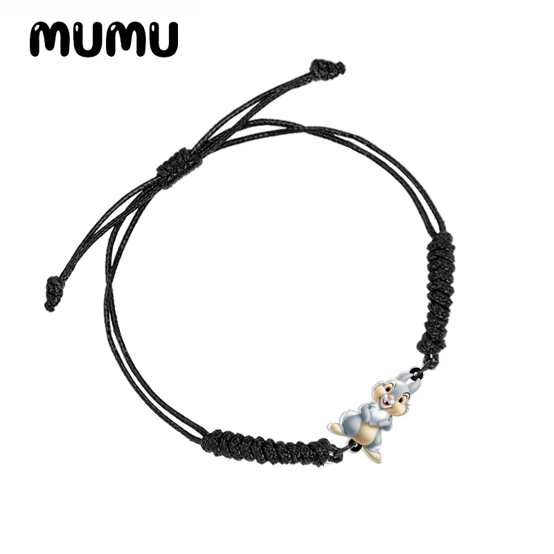 2021 НОВЫЙ Бэмби с белкой акриловый регулируемый браслет красный черный ручная