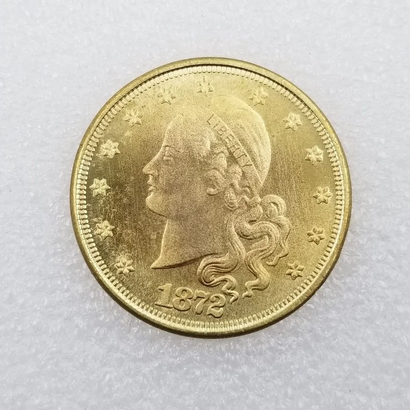 

American 1872 20 Dollars Brass Gold-plated Commemorative Collectible Coin Gift Lucky Challenge Coin