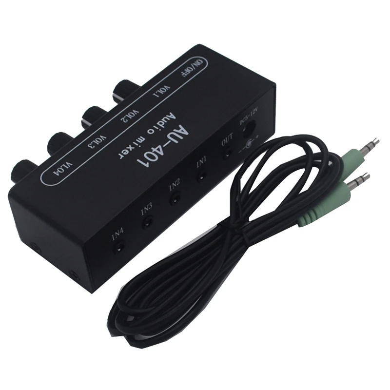 Лучшие предложения мультиисточник AU-401 DC 5V-12V стерео аудио микшер 4 входа 1 выход