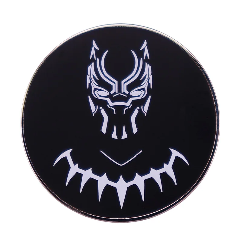

Avengers Alliance Marvel Black Panther Hero Metal Brooch Fashion Trend Round Badge Bag Accessories Clothing Jewelry