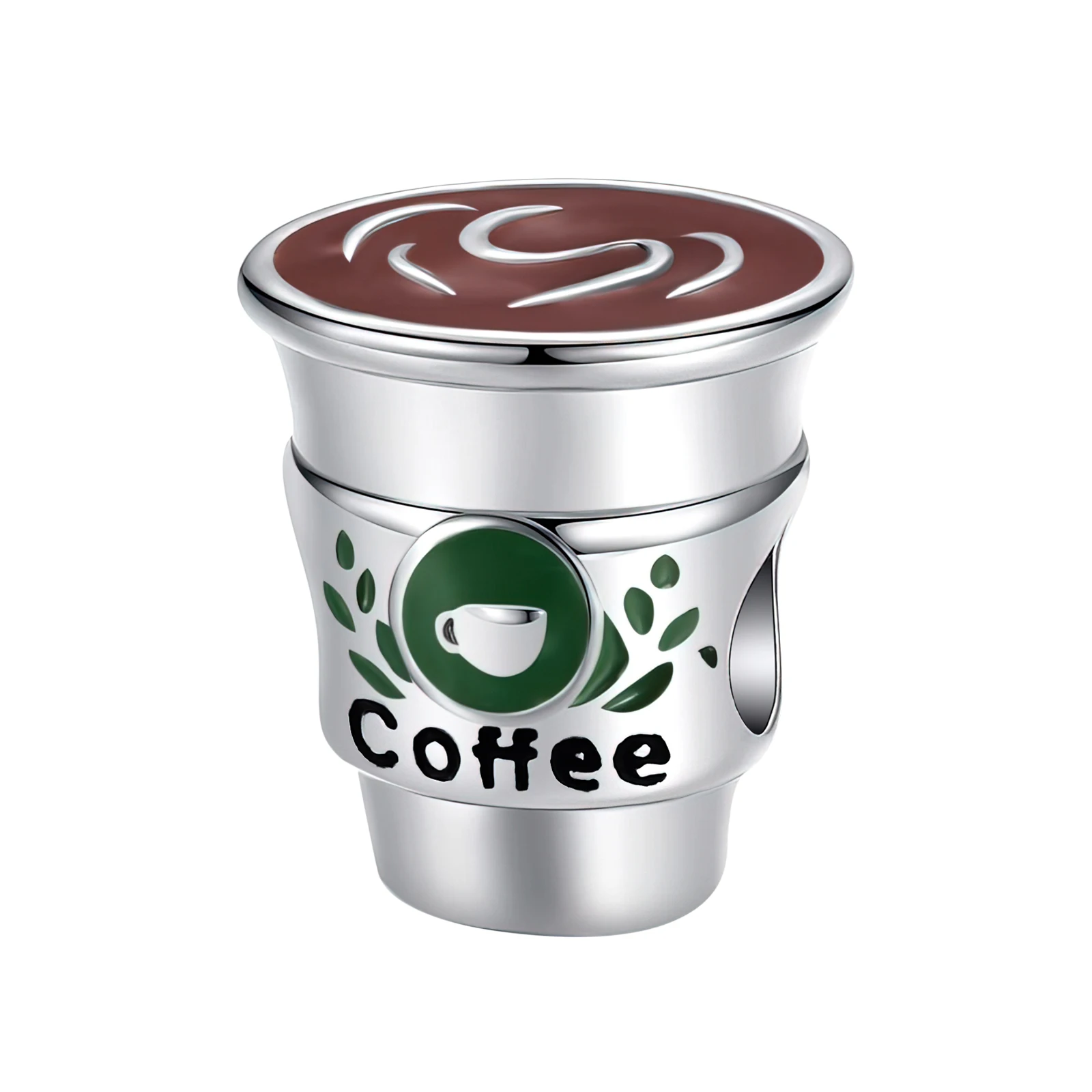 Стерлингового серебра 925 пробы кофейные чашки подвеска подходит для Pandora