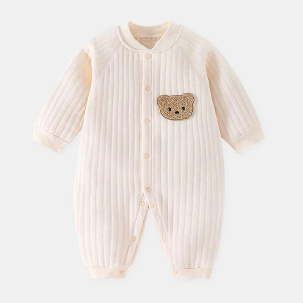 Детский комбинезон с длинными рукавами стеганый осенне-зимний теплый для